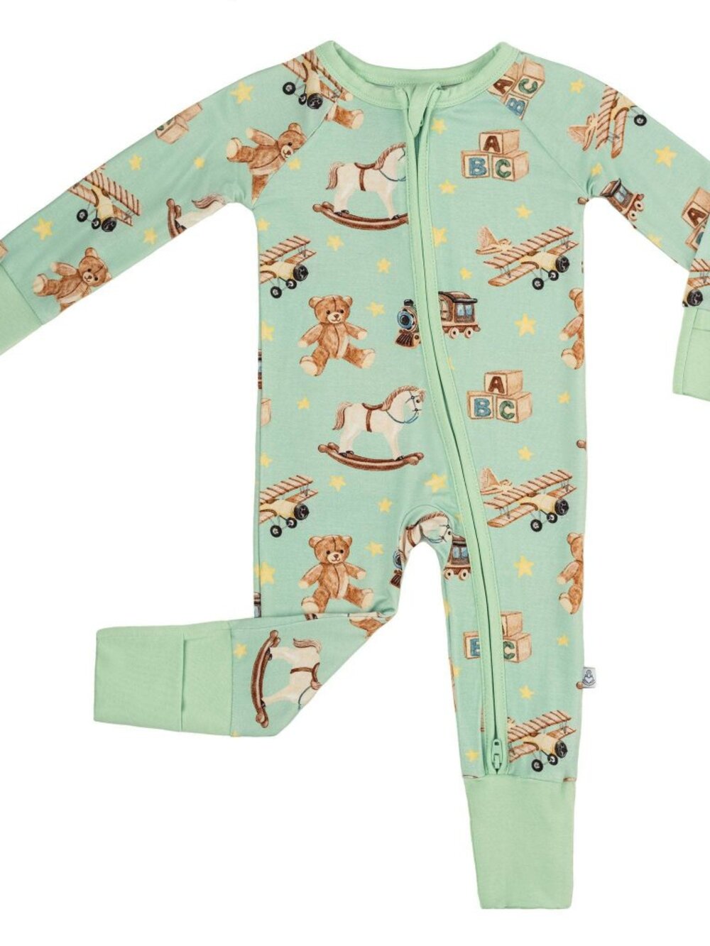 Vintage Toys  Convertible Bamboo Zipper Baby Pajamas